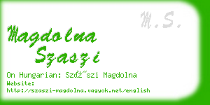 magdolna szaszi business card